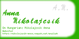 anna mikolajcsik business card